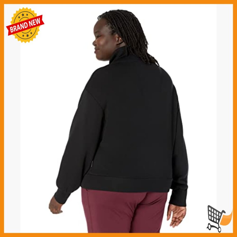 Lightweight Cropped Pullover Sweatshirt With Half… - image 2